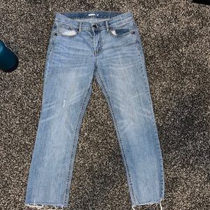 Light wash jeans. Old Navy Flare ankle length